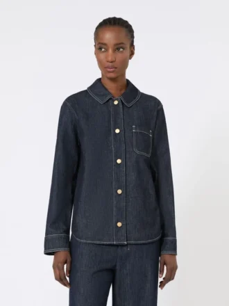 Bomullsdenimskjorte, ultramarin