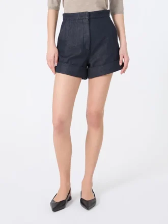 Bomullsshorts i denim-look, midnattsblå