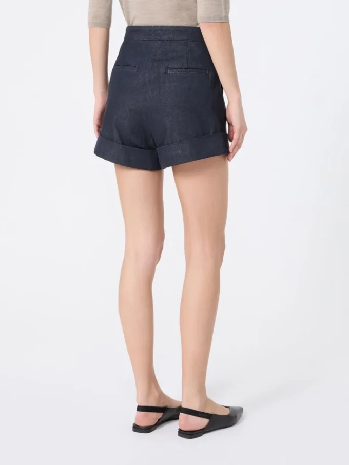 Bomullsshorts i denim-look, midnattsblå