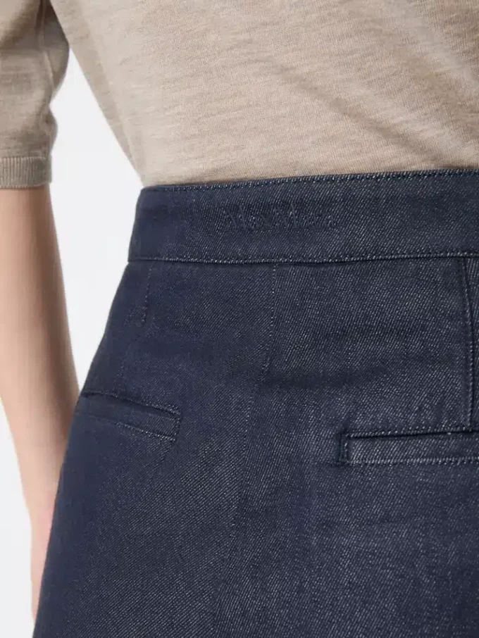Bomullsshorts i denim-look, midnattsblå
