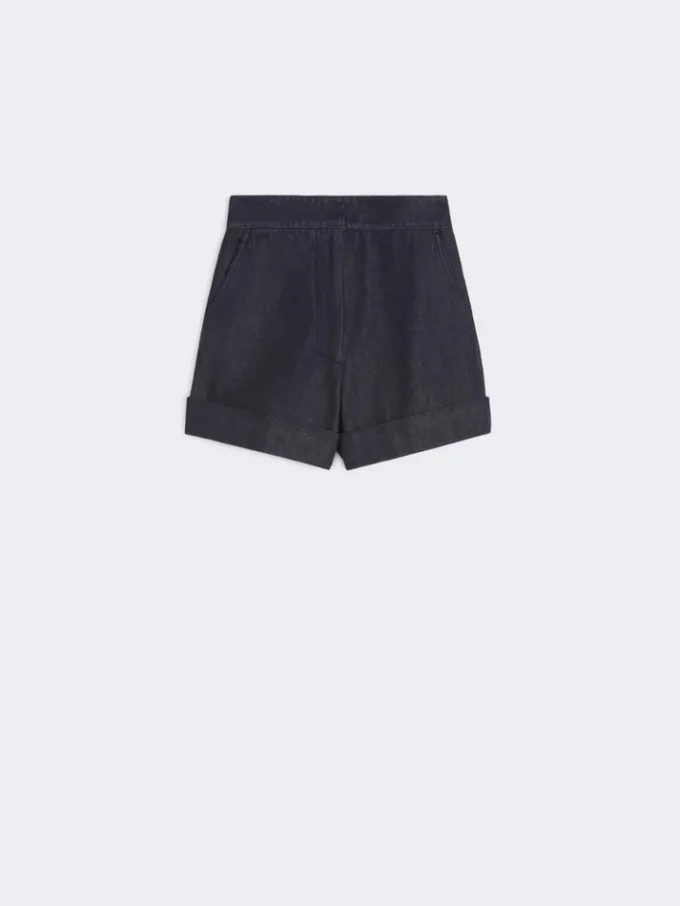Bomullsshorts i denim-look, midnattsblå