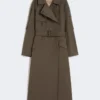 Bred, vannavvisende trenchcoat i twill, grønn Bred, vannavvisende trenchcoat i twill, grønn