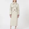 Bred, vannavvisende trenchcoat i twill, natur Bred, vannavvisende trenchcoat i twill, natur