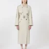 Bred, vannavvisende trenchcoat i twill, natur Bred, vannavvisende trenchcoat i twill, natur