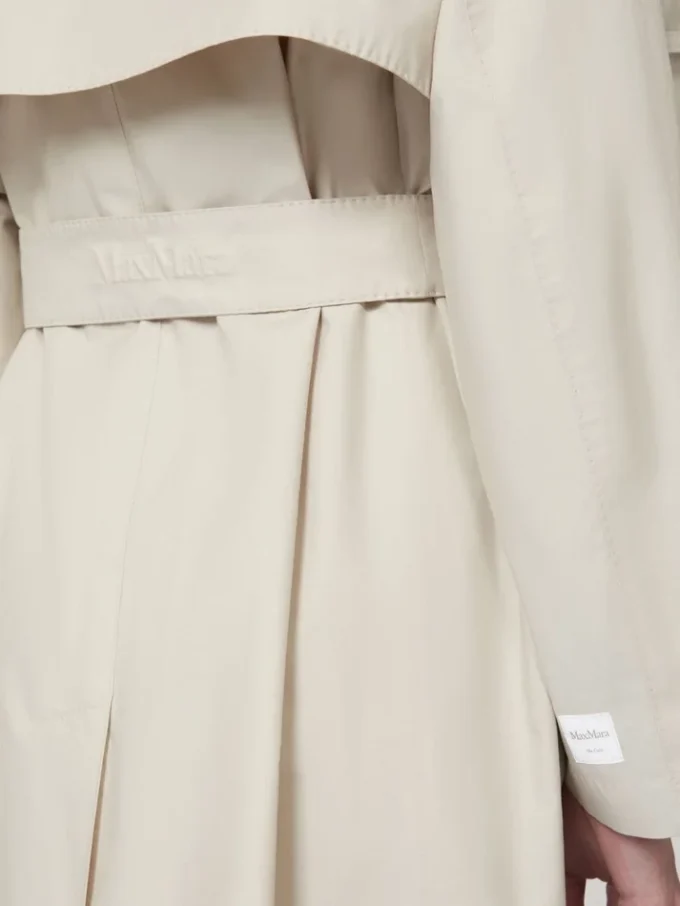 Bred, vannavvisende trenchcoat i twill, natur Bred, vannavvisende trenchcoat i twill, natur