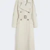Bred, vannavvisende trenchcoat i twill, natur Bred, vannavvisende trenchcoat i twill, natur