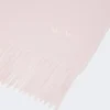 Brodert kashmirstole med frynser, rosa Brodert kashmirstole med frynser, rosa