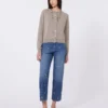 Broderte jeans i denim, marineblå