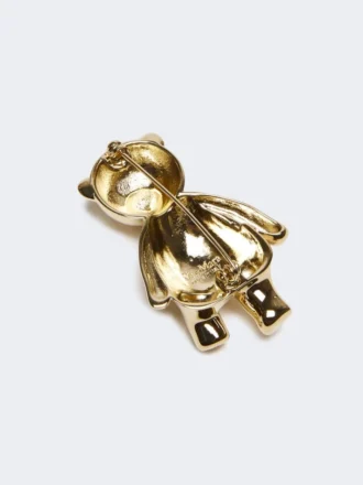 Brosje i form av en Teddy Bear i metall, hvit Brosje i form av en Teddy Bear i metall, hvit