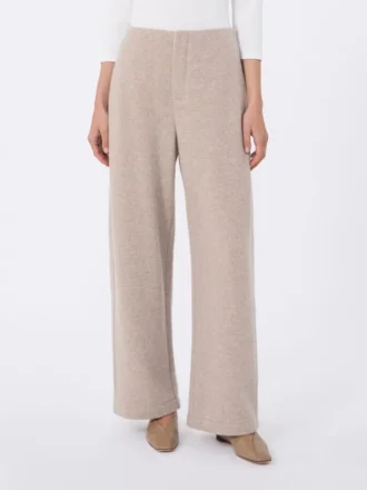 Bukser i kashmir og ullfleece, beige