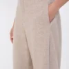 Bukser i kashmir og ullfleece, beige