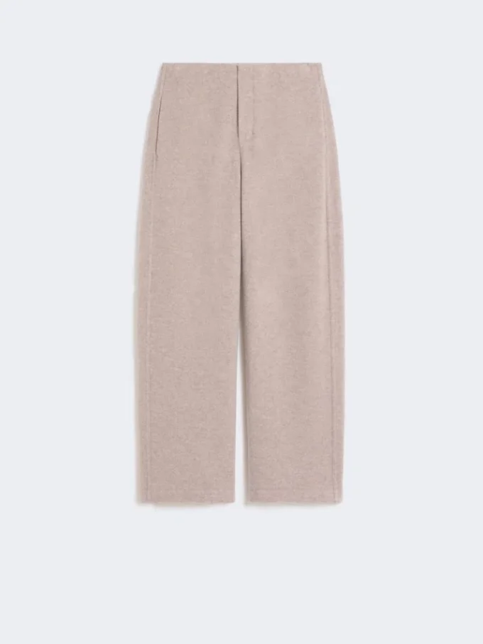 Bukser i kashmir og ullfleece, beige