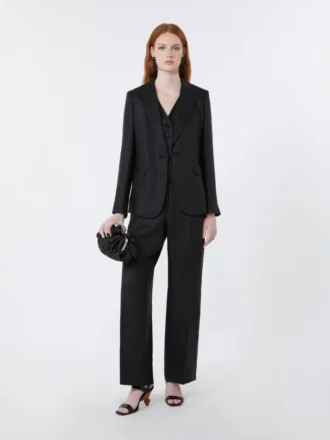 Blazer i lin, svart
