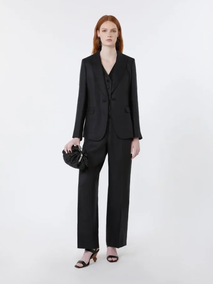 Blazer i lin, svart Blazer i lin, svart