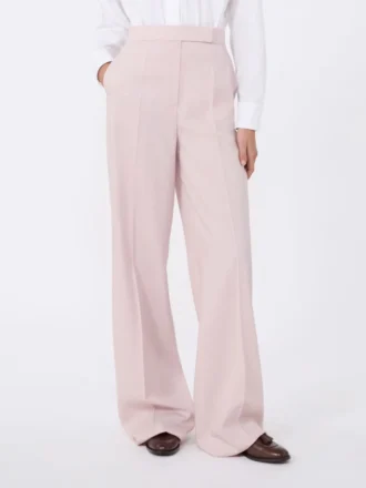 Bukser i ull, mohair og silke, beige-rosa