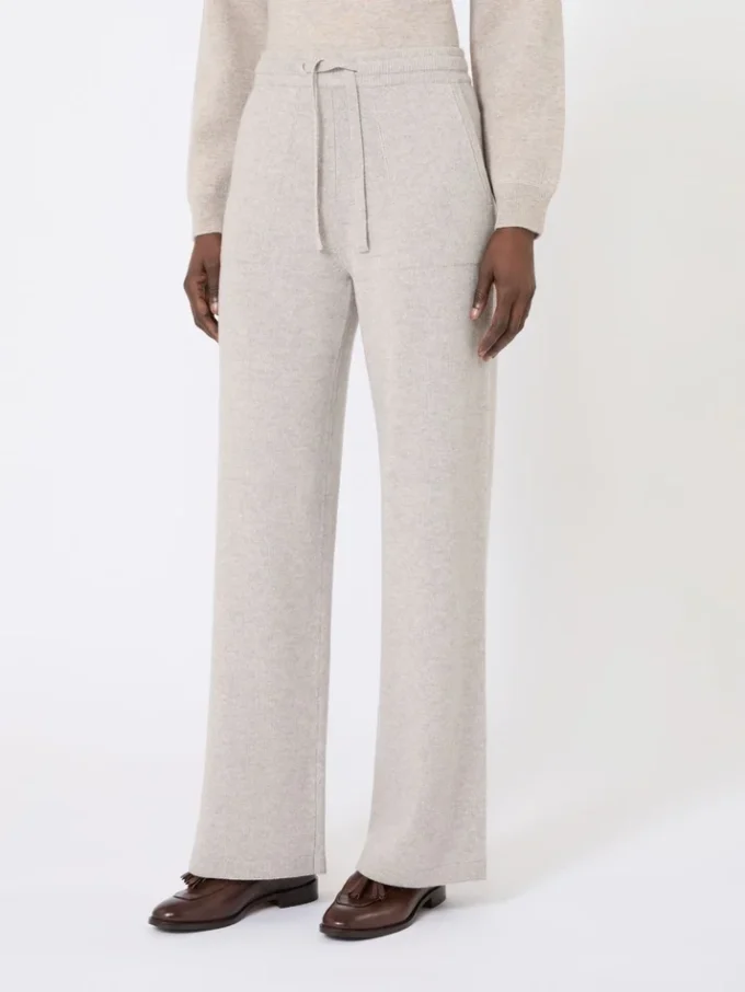 Bukser i ull og kashmir, beige