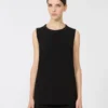 Cady-bluse med rund hals, svart