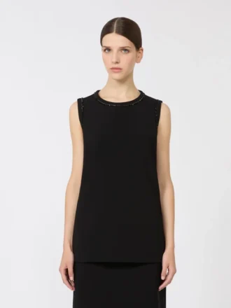 Cady-bluse med rund hals, svart
