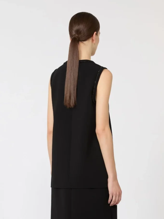 Cady-bluse med rund hals, svart