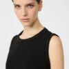 Cady-bluse med rund hals, svart