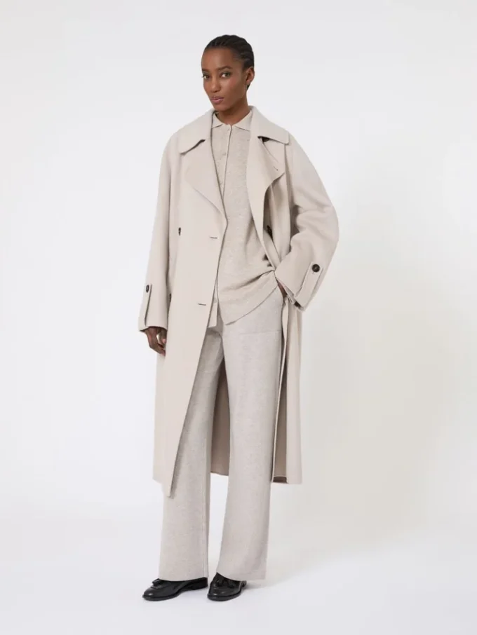 Cardigan i ull og kashmir, beige Cardigan i ull og kashmir, beige