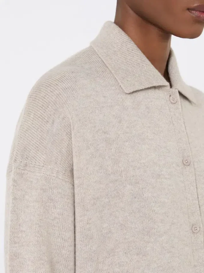 Cardigan i ull og kashmir, beige Cardigan i ull og kashmir, beige