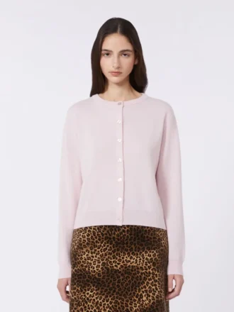 Cardigan i ull og kashmir, rosa