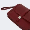 Clutch i glatt skinn, bordeaux