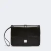 Clutch i glatt skinn, svart