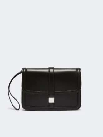 Clutch i glatt skinn, svart