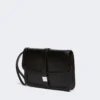 Clutch i glatt skinn, svart