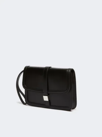 Clutch i glatt skinn, svart
