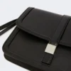 Clutch i glatt skinn, svart