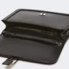 Clutch i glatt skinn, svart