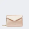 Clutch i viskose og silkesatin, pudder Clutch i viskose og silkesatin, pudder