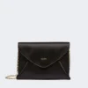 Clutch i viskose og silkesatin, svart