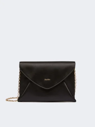 Clutch i viskose og silkesatin, svart