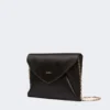 Clutch i viskose og silkesatin, svart