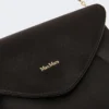 Clutch i viskose og silkesatin, svart