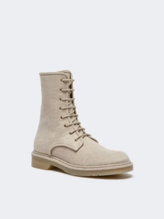 Combat-støvler i ren kashmir, beige