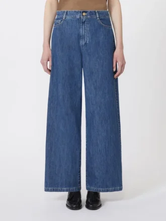 Denimjeans med vid ben, midnattsblå Denimjeans med vid ben, midnattsblå
