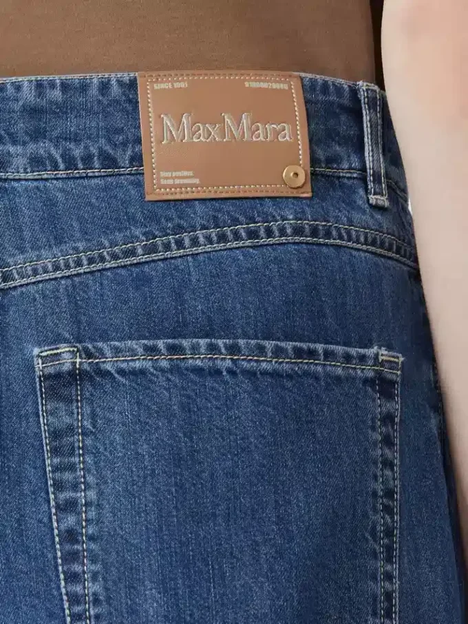 Denimjeans med vid ben, midnattsblå