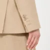 Dobbeltradet blazer i rent lin (natta), kamel