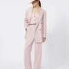 Dobbeltradet blazer i ull, mohair og silke, beige-rosa