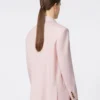 Dobbeltradet blazer i ull, mohair og silke, beige-rosa