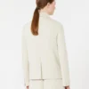 Dobbeltradet jakke i scuba-jersey, beige