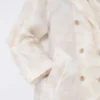 Dobbeltradet overfrakk i fil coupa-jacquard, sand