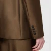 Dobbeltradet shantung-blazer, kaki