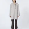 Double Face ullkåpe med hette, beige