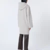 Double Face ullkåpe med hette, beige